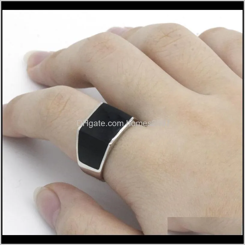 turkish men ring 925 sterling silver black enamel rings for male women unisex engagement wedding anniversary jewelry gift cluster