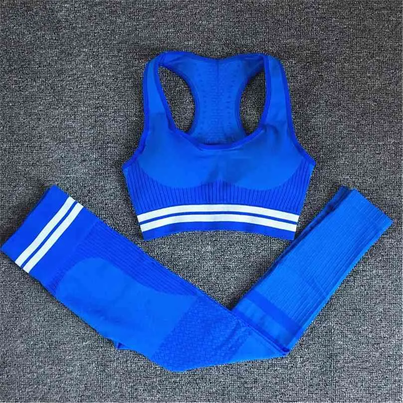 Seamless Yoga Set Sport Wear Women Gym Workout Fitness Clothing Female Suit High Waist Legging s Bra Tracksuit 210802