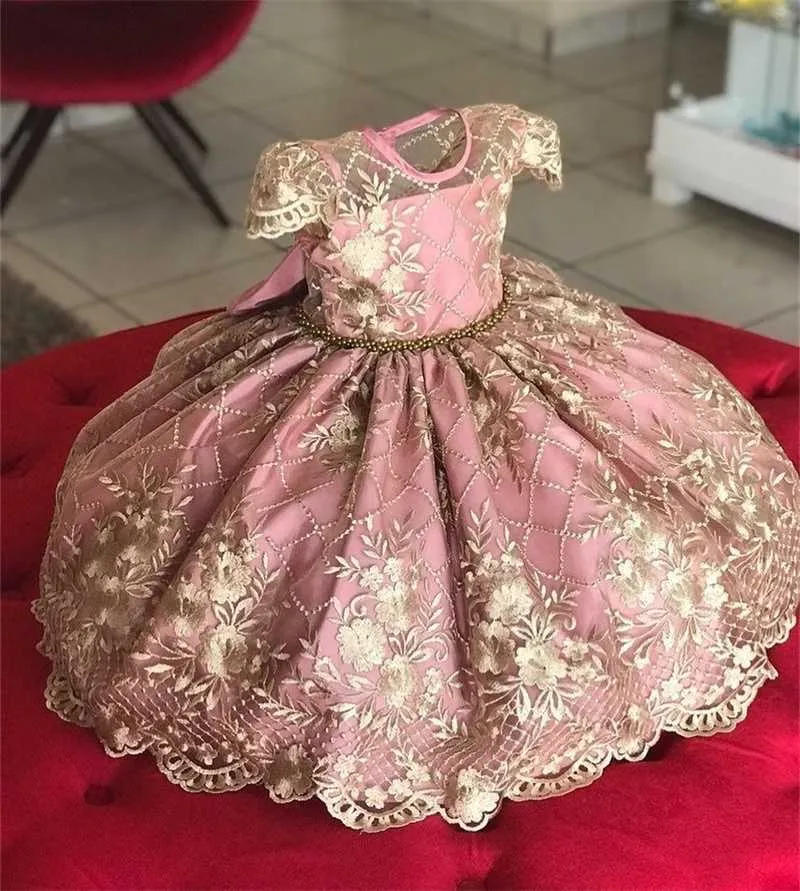 Детский день рождения Princess Party платье для девочек Цветок Подружка невесты Элегантное платье Детская свадьба Вечеринка Формальное платье Платье PROP 3-10T Q0716