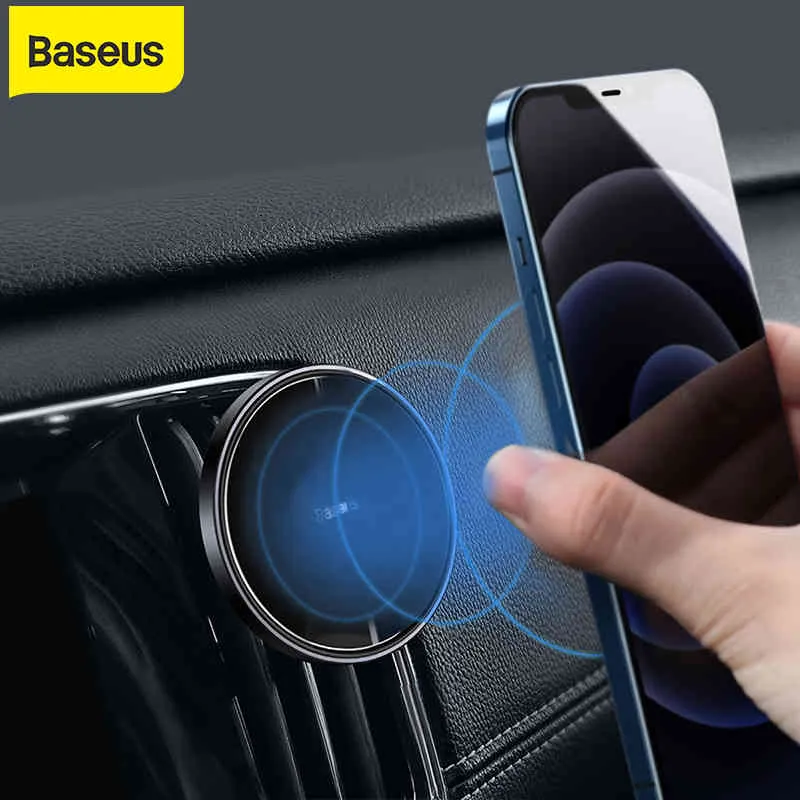 아이폰 애플에 대 한 BASYUS 마그네틱 자동차 전화 12 Mobilephone 360 ​​회전 공기 벤트 센터 콘솔 스탠드 마운트 자동 홀더