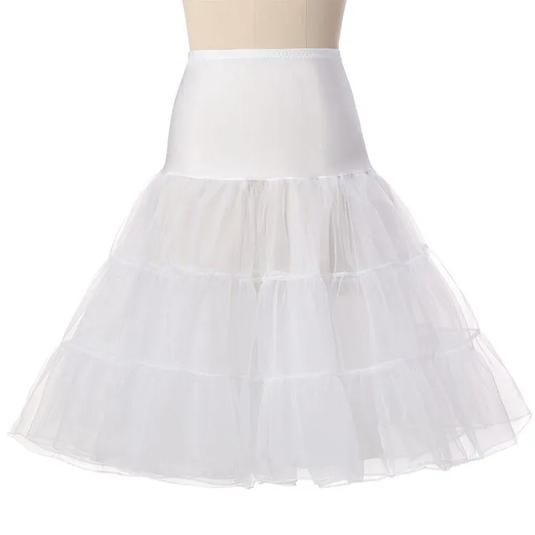 2021 Puffy Short Organza Halloween Damen Krinoline Vintage Braut Petticoat für Hochzeit Abend Cosplay Unterrock Rockabilly Tutu