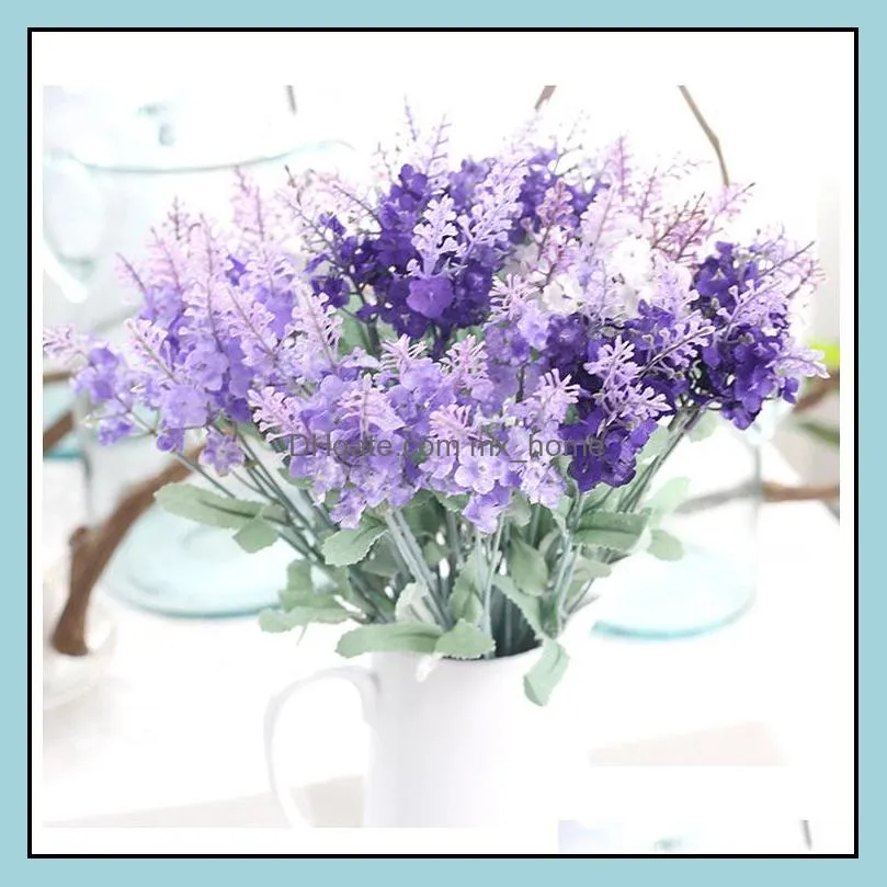 10Heads Artificial Lavender Bouquets 3 Colors Foam Flower For Wedding/Party/Home Decoration Weddingzone Provided: MW02611