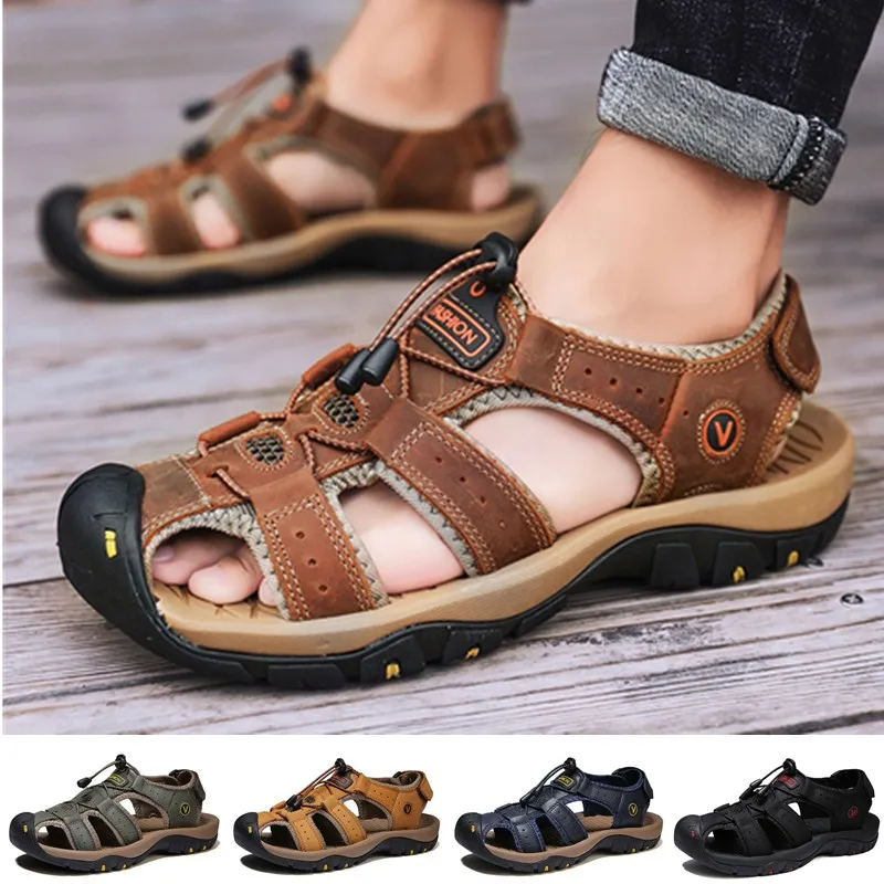 Zomer heren ademend sandalen vrouwen strand casual schoen dikke zool gesloten teen aqua schoenen voor wandelen vissen