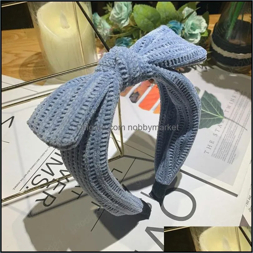Winter Warm Knitted Headbands For Women Girls 2021 Fashion Bow Knotted Hairbands Hair Hoop Female Hair Accessories