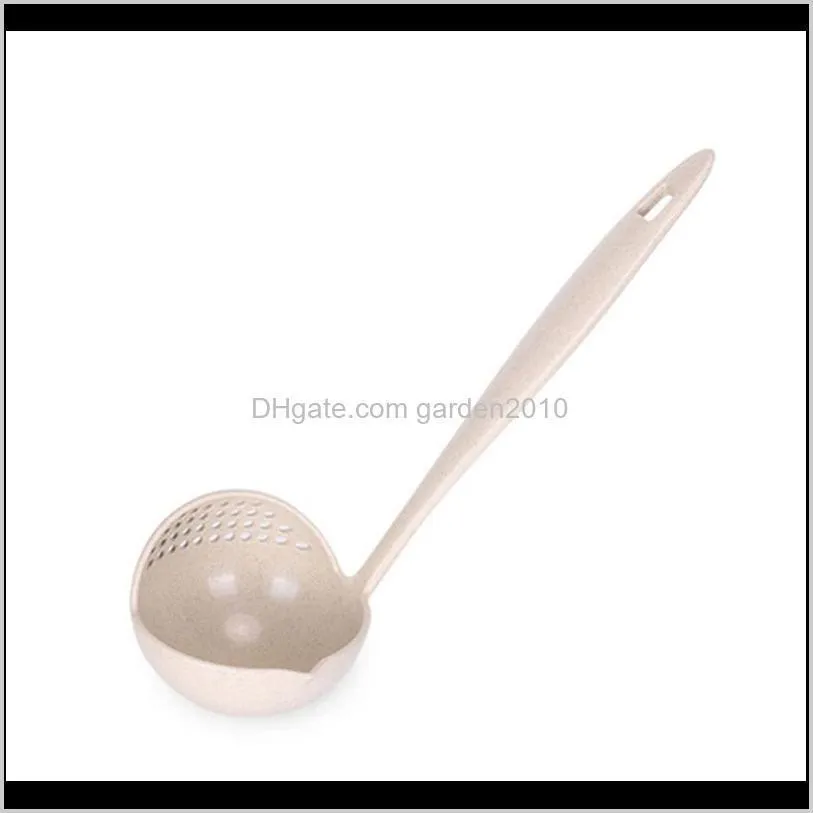 2 in 1 soup spoon long handle home strainer cooking colander kitchen scoop plastic ladle tableware spoon