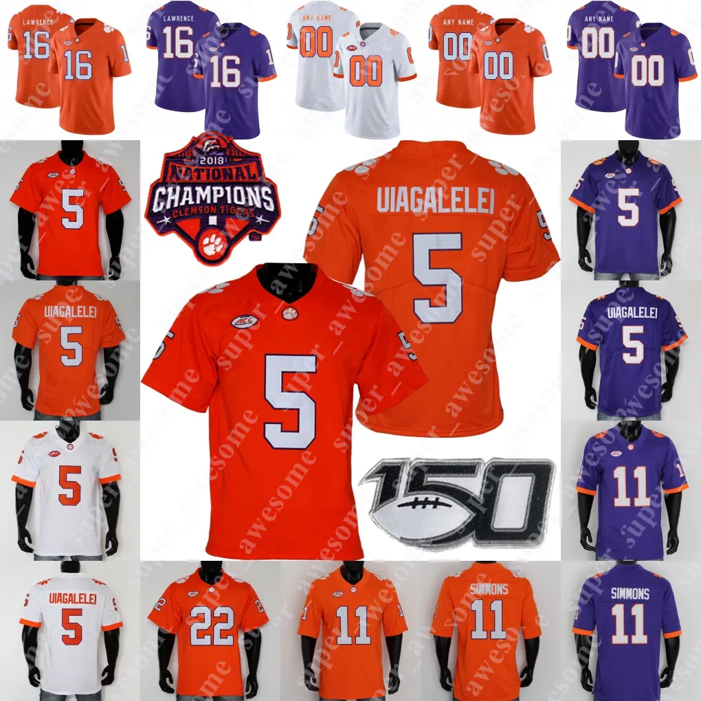 Clemson Tigers Football Jersey Andrew Mukuba Baylon Spector Andrew Booth JR Ruke Orhorhoro Joseph Charleston Lannden Zanders Lavonta Bentley Phillips B.T. Pottenbakker