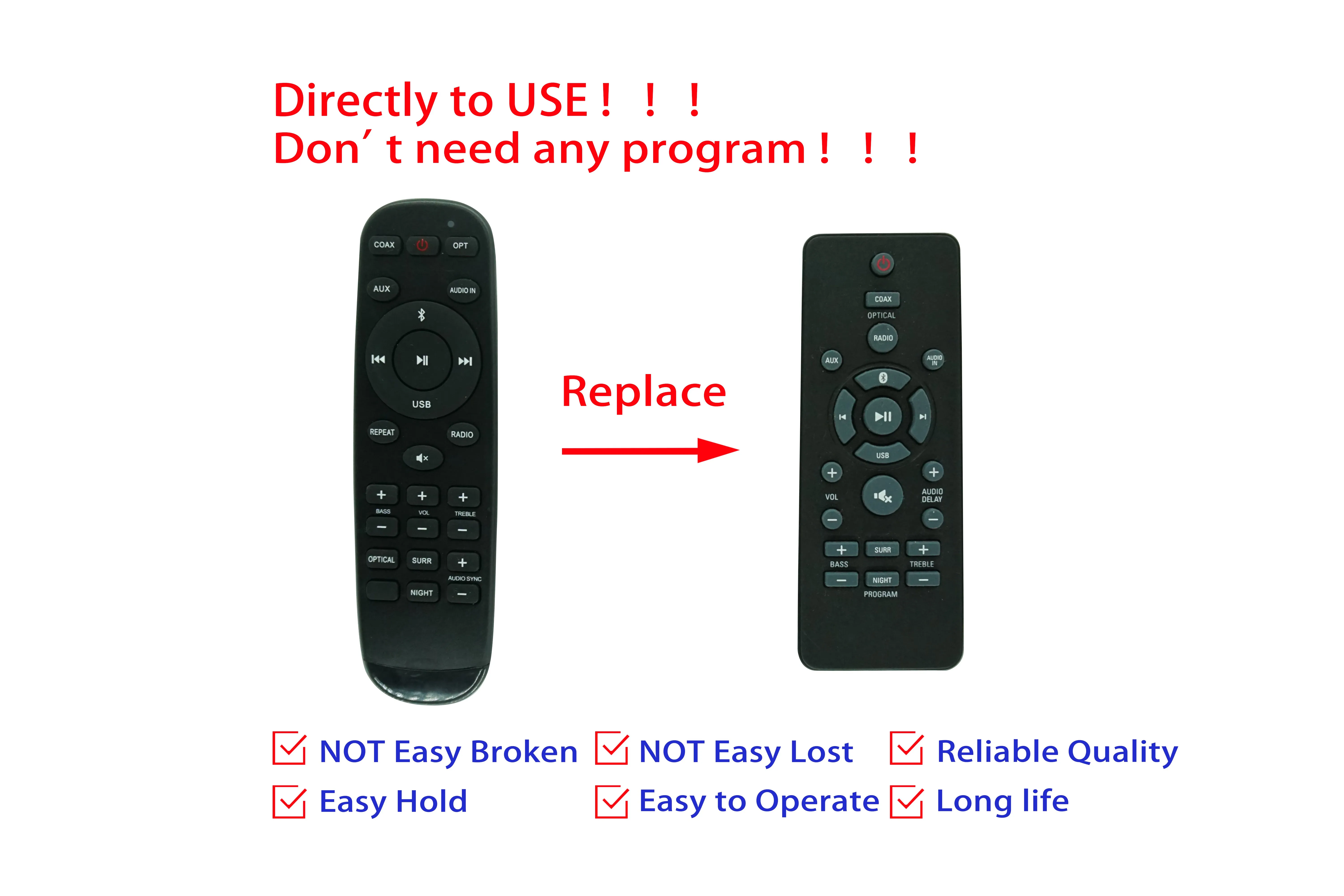 Remote Control For Philips HTL1193B HTL1193B/79 HTL1193B/94 HTL1193B/98 Bluetooth Soundbar Speaker System