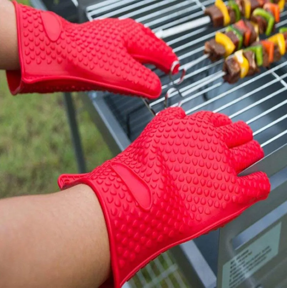 Gants de Four, 4 pcs Gants de Maniques Gants de Cuisine avec Tapis de  Maniques Résistant à Chaleur Antidérapant Gant Four pour BBQ, Cuisiner,  Cuire