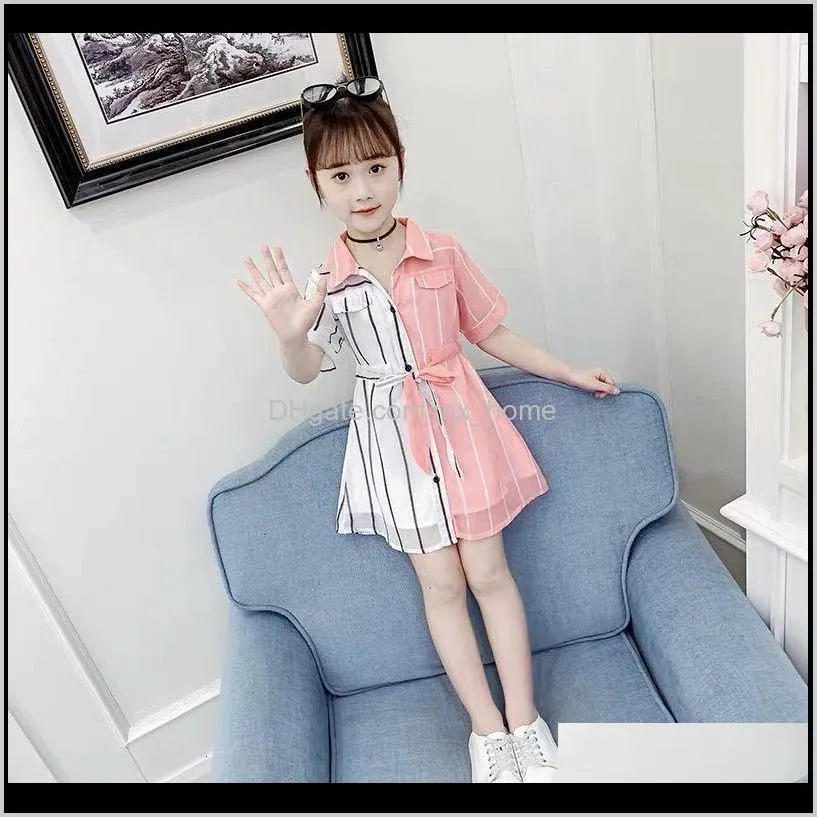 girls` dresses toddler baby girl summer teens short-sleeve knee-length es casual beautiful school style party birthday clothes