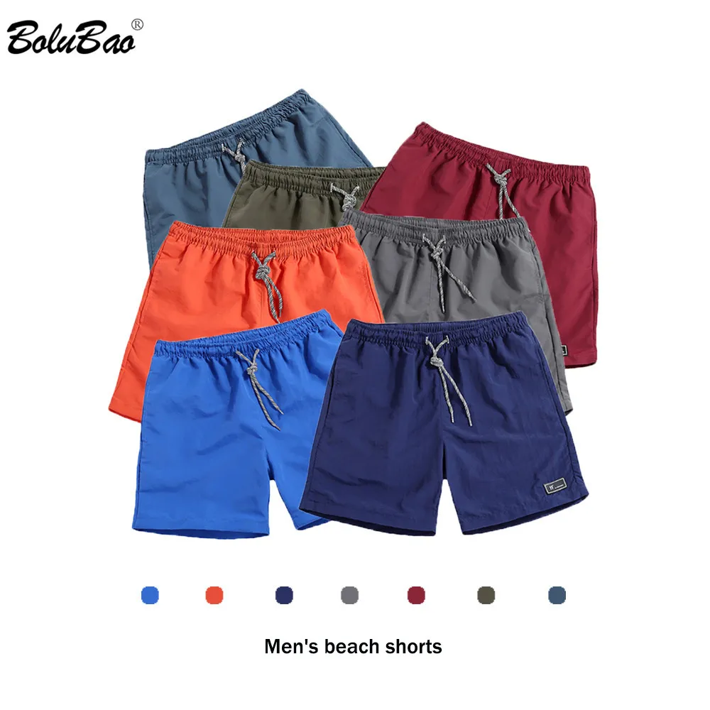 Bolubao Casual Men Shorts Sommar Mäns Solid Färg Drawstring Shorts Homme Polyester Bermuda Shorts Brand Clothing 210518