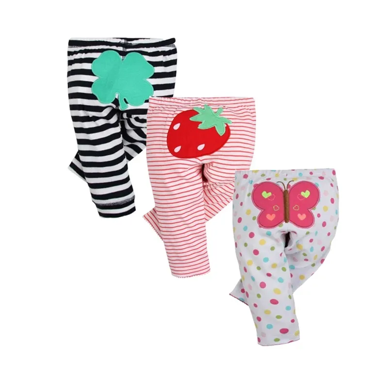 3PCS/LOT Fashion Baby Pants 100% Cotton Spring Autumn born Baby Leggings Infant Baby Boy Girl Clothing 6-24 Month 211028