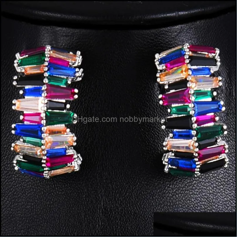 Earrings & Necklace Missvikki Nigerian Wedding African Shiny Multicolor Bangle Ring 4PCS Jewelry Set Woman Bridal Bijoux