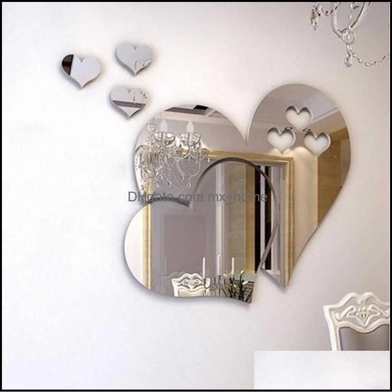 Wall Stickers Love Heart Shaped Sticker 3D Home Furnishing Art Decorate DIY Room Decor Valentine Day AHD4974 23CP