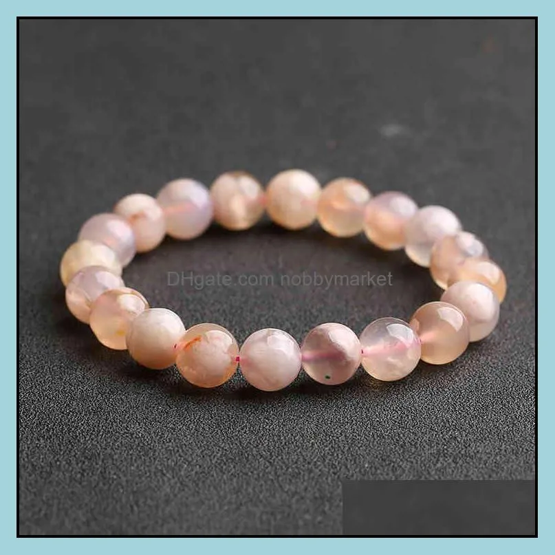 CHUANGYOU Cherry Blossom agate bracelet women`s single circle hand string fashion jewelry live broadcast