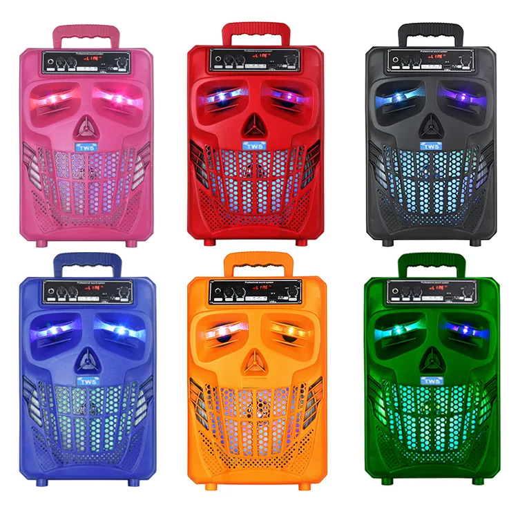 Skull Bluetooth Speaker Portable Wireless Loudspeaker with LED Lights,  Halloween Party Speaker, USB/FM Radio, Microphone, Subwoofer NB-1