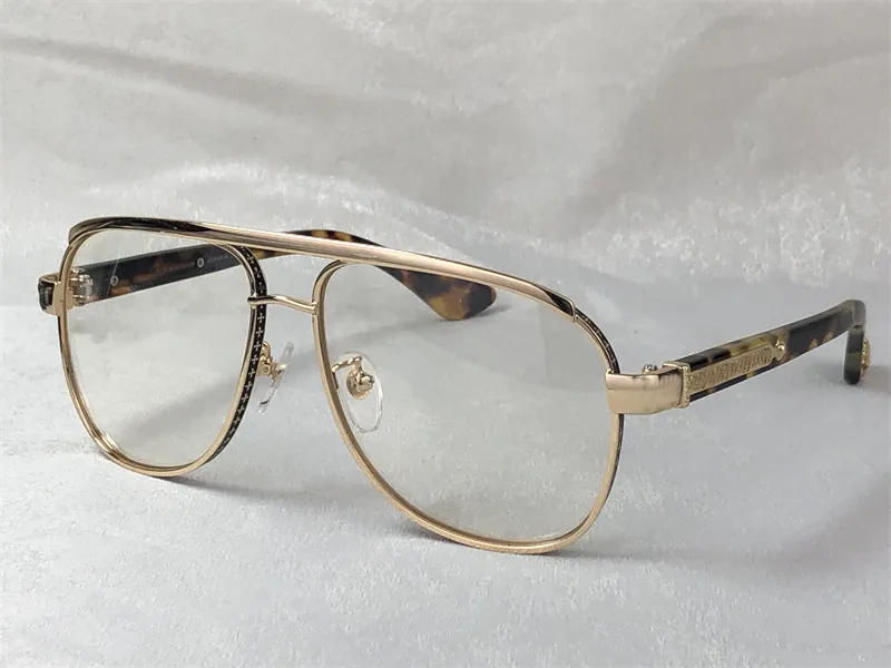 Nouveaux hommes lunettes optiques BONEYARD I design lunettes cadre carré en métal style lentille claire qualité supérieure avec étui lunettes transparentes