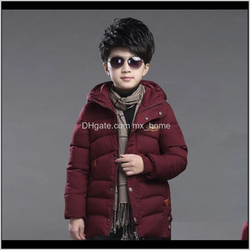 boys` cotton coat outwear new winter big children`s cotton jacket thick children`s long cotton coat windbreaker