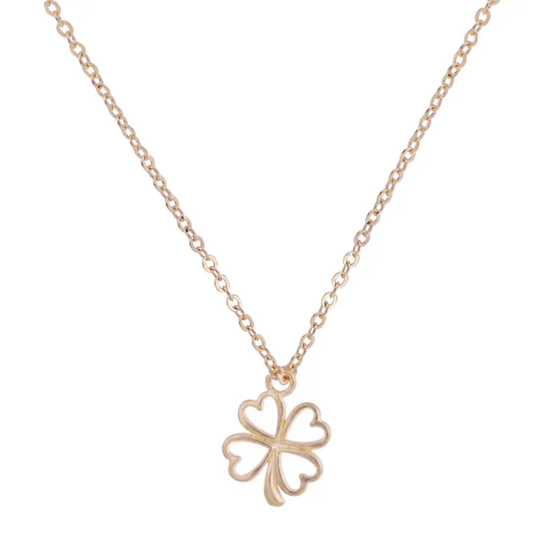 Simple Wisiorek Naszyjnik Czterolistny Clover Series Lucky Collarbone Chain