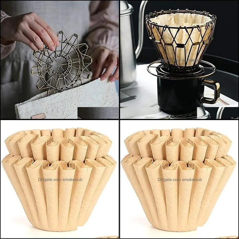 Coffee Filters Hand Punch Filter Cup Paper Papers Wooden Cake Type Wave Tools