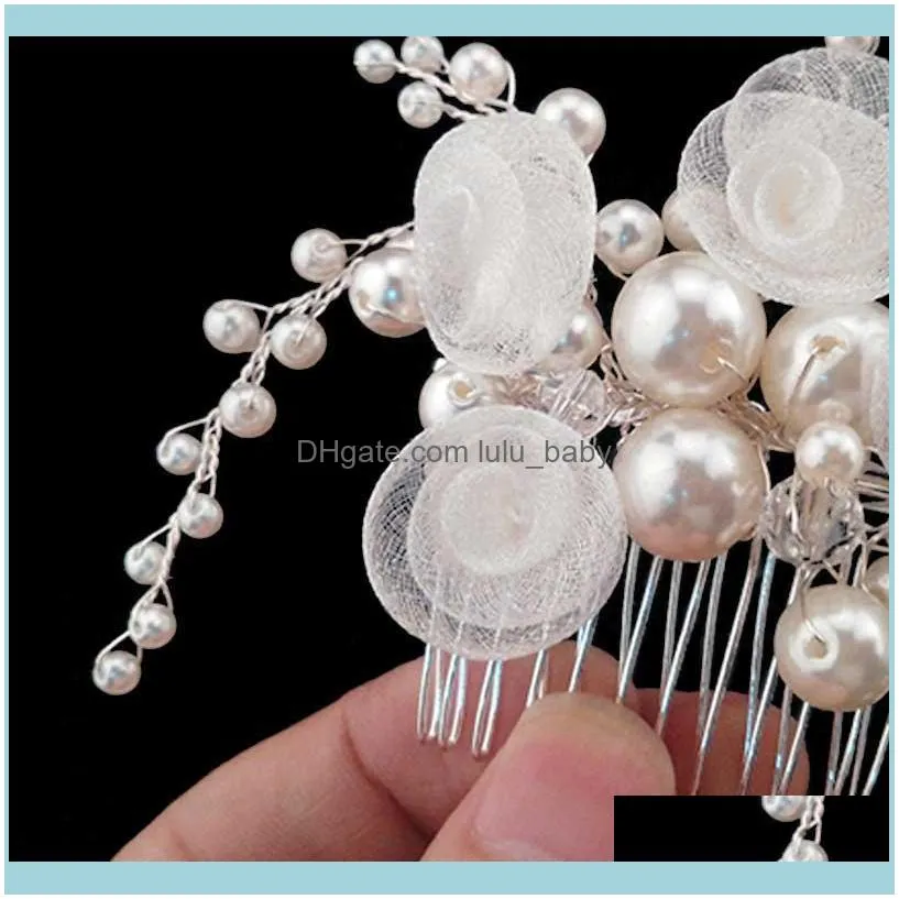 Hair Clips & Barrettes Fashion Style Pearl Flower Handmade Bridal Crown Wedding Jewelry Crystal Tiara For Woman Gift SL
