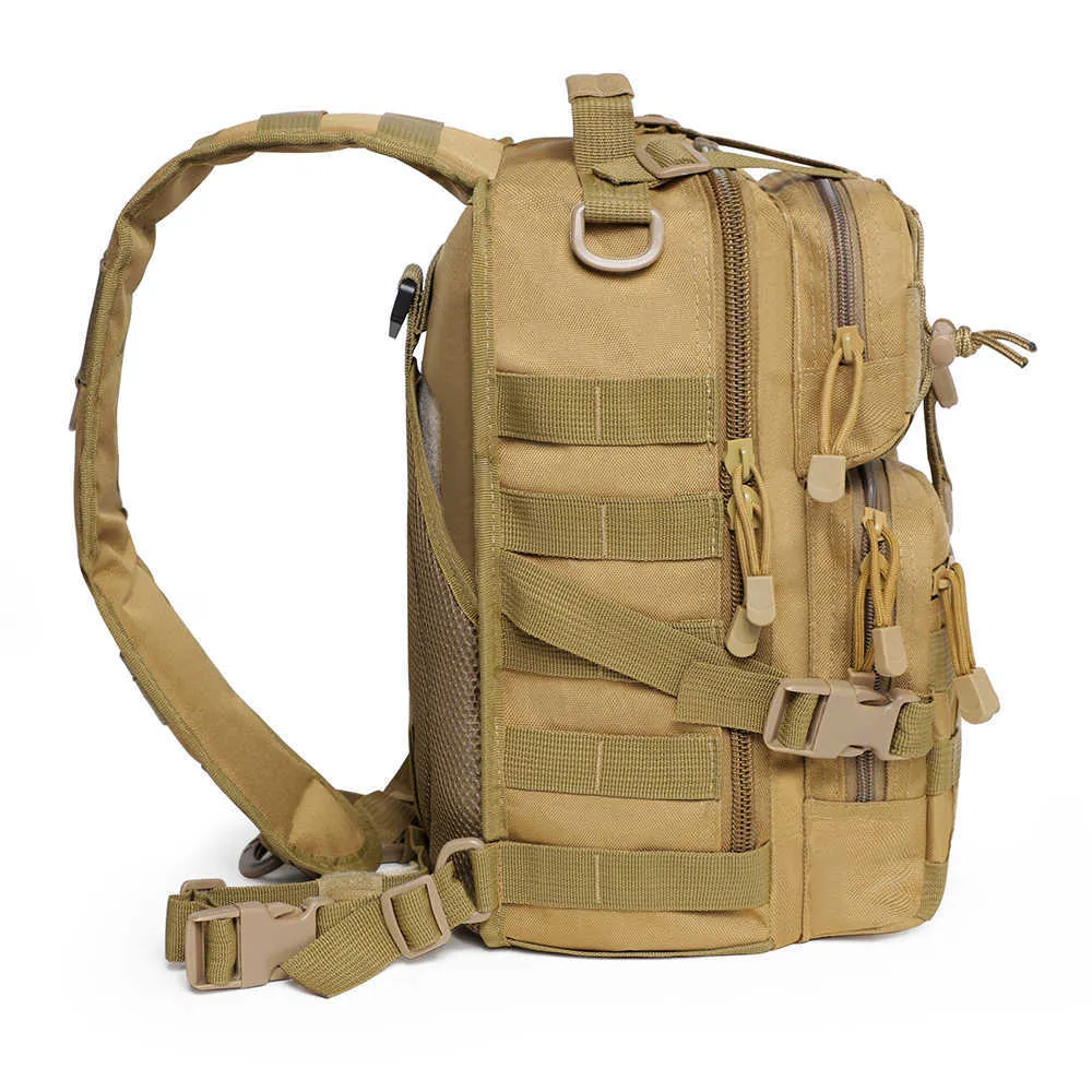 20L Wodoodporna Wojskowa Sling Plecak Army Tactical Torba Na Ramię Camping Piesze Wycieczki Polowanie Plecaki Molle Pack Outdoor Torby w klatce piersiowej Y0721