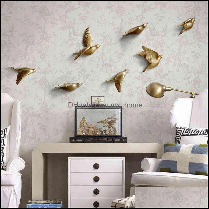 Decorative Stickers White Birds D￩cor Wall In 3d Decoration Garden Living Room Kids Nordic Figurine Miniatures 1112