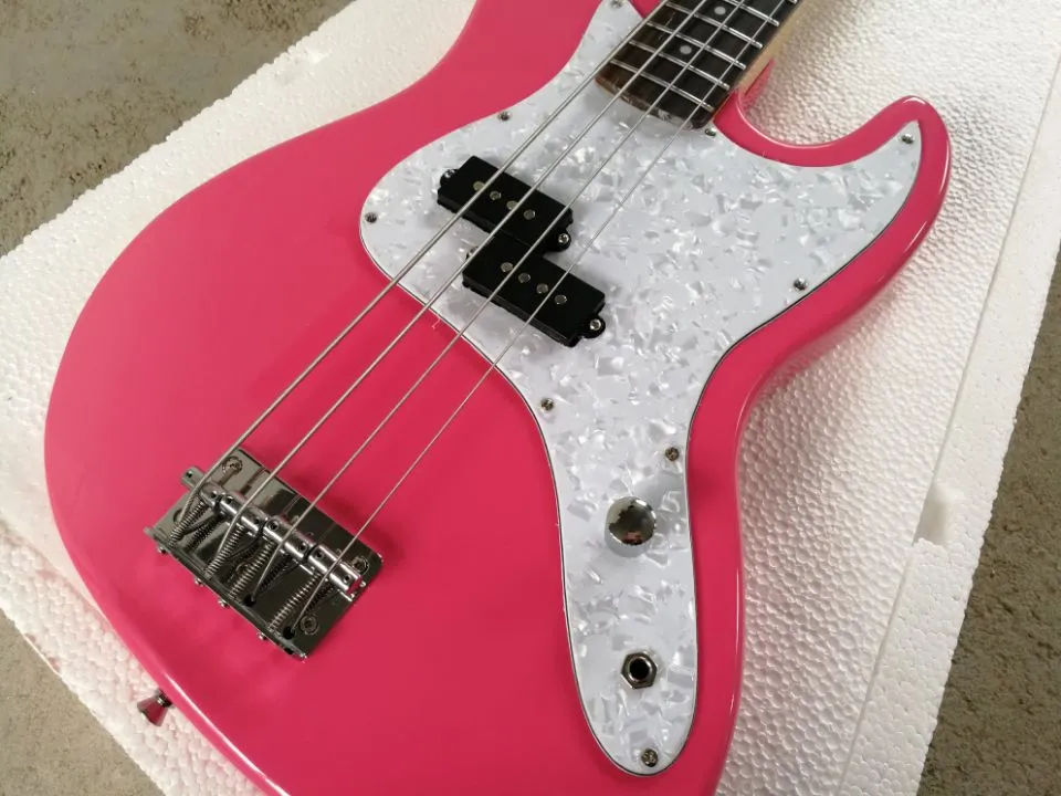品数豊富！ ピンクのエレクトリックベースギター4ストリング、ベースウッド ベース