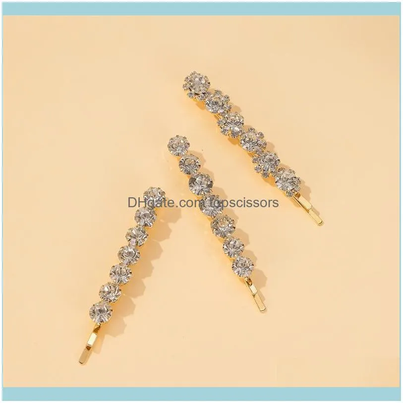 Korean Version Of The Hair Accessories Sweet Metal Crystal Hairpin Creative Flower Word Clip Adult Suit Hairpin1