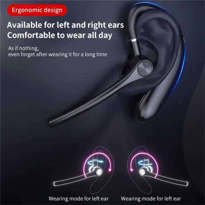 Hörlurar trådlöst för Android-telefoner Sportheadset med Mic Earhook Business Trucker Headphone
