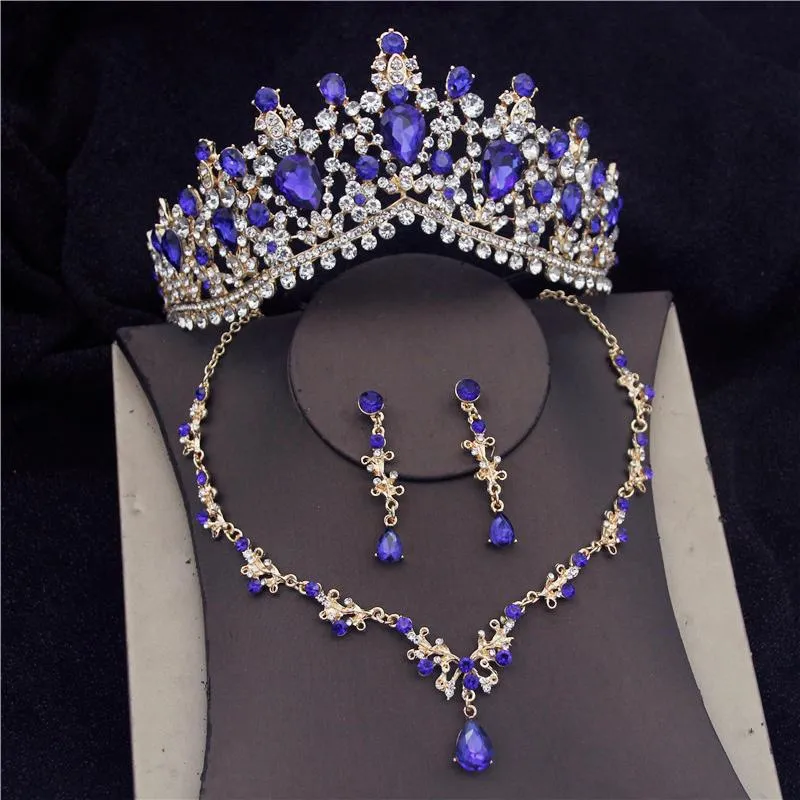 Oorbellen Ketting Prachtige Kristallen Bruids Sieraden Sets Voor Vrouwen Mode Tiara Kettingen Set Bruiloft Kroon Bruid Sieraden