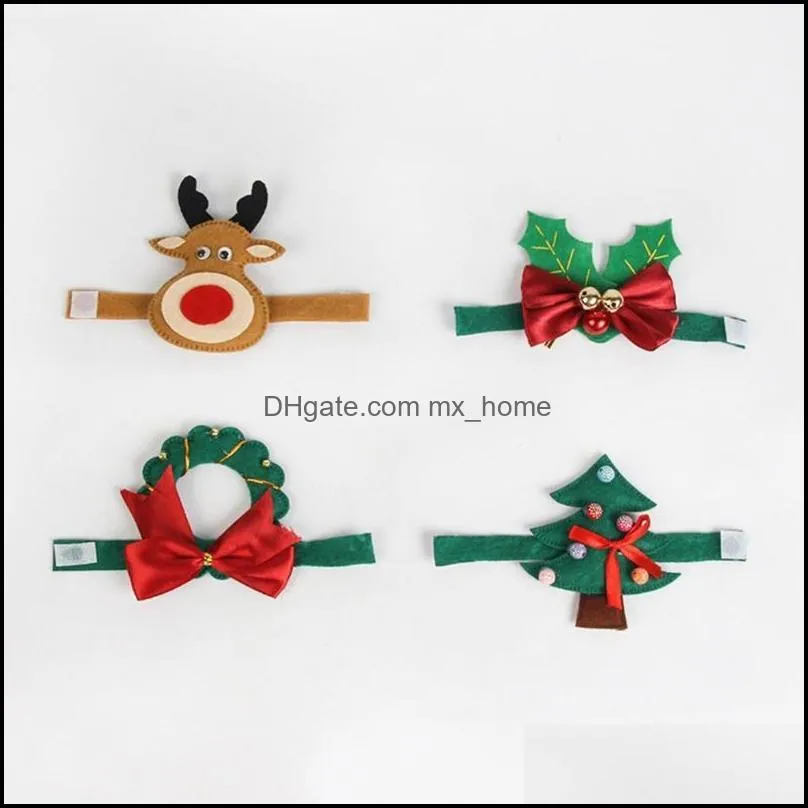 Napkin Rings 6Pcs Christmas Eco-friendly Wear Resistant Fabric Exquisite Holder Adornments For Home