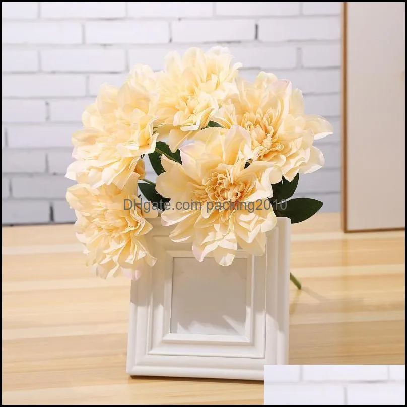 Pcs/Set Artificial Flowers Colorful Bouquet Fake Indoor For Home Wedding Festival Decoration Decorative & Wreaths