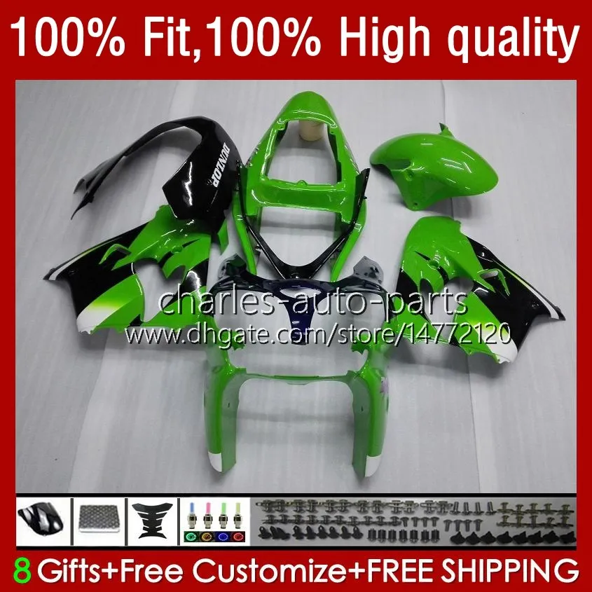 Kropp för Kawasaki ZX900CC Fabriksgrön ZX900 ZX9 R ZX9R 00 01 02 03 56HC.9 ZX 9R 9 R 900 900CC ZX-9R 2000 2001 2002 2003 Full Fairings Kit