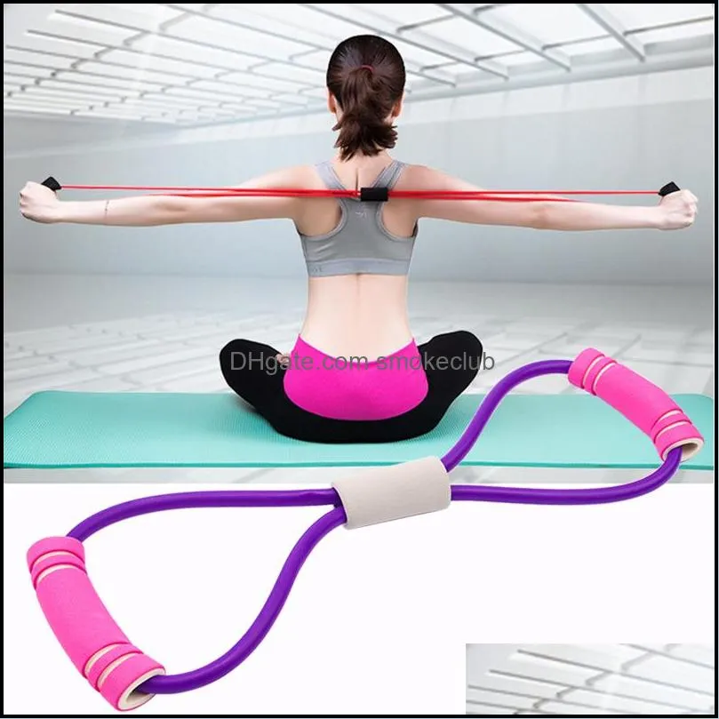 Resistance Bands Yoga Fitness Resistance 8 Word Chest Expander Rope Workout Muscle Fitness Rubber Elastic Bands for Exercise 295 B3