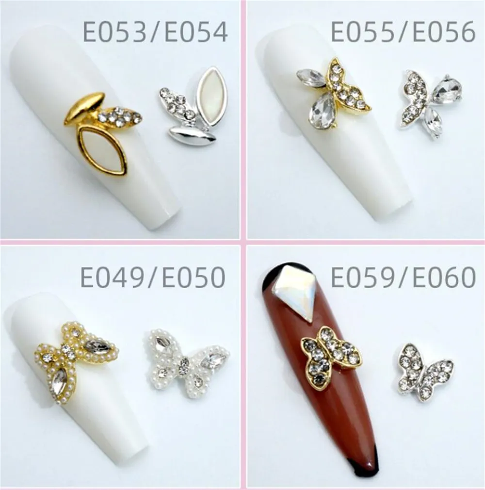 Multicolor Butterfly Dangle Nail Charms For DIY Butterfly Jewelry