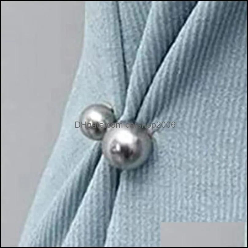 Pins, Brooches Trendy Causal Simulated-pearl Brooch Women Lapel Anti-Glare Safety One Word Pin