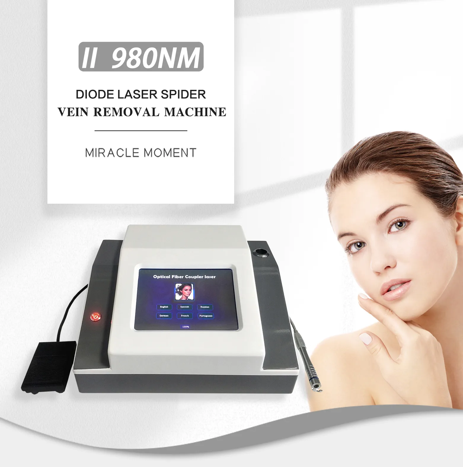 980nm laser spider vein removal equipment nail fungus removal physiotherapy diode laser 980