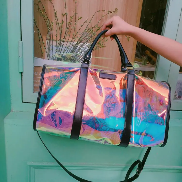 Iridescent weekender bag deals