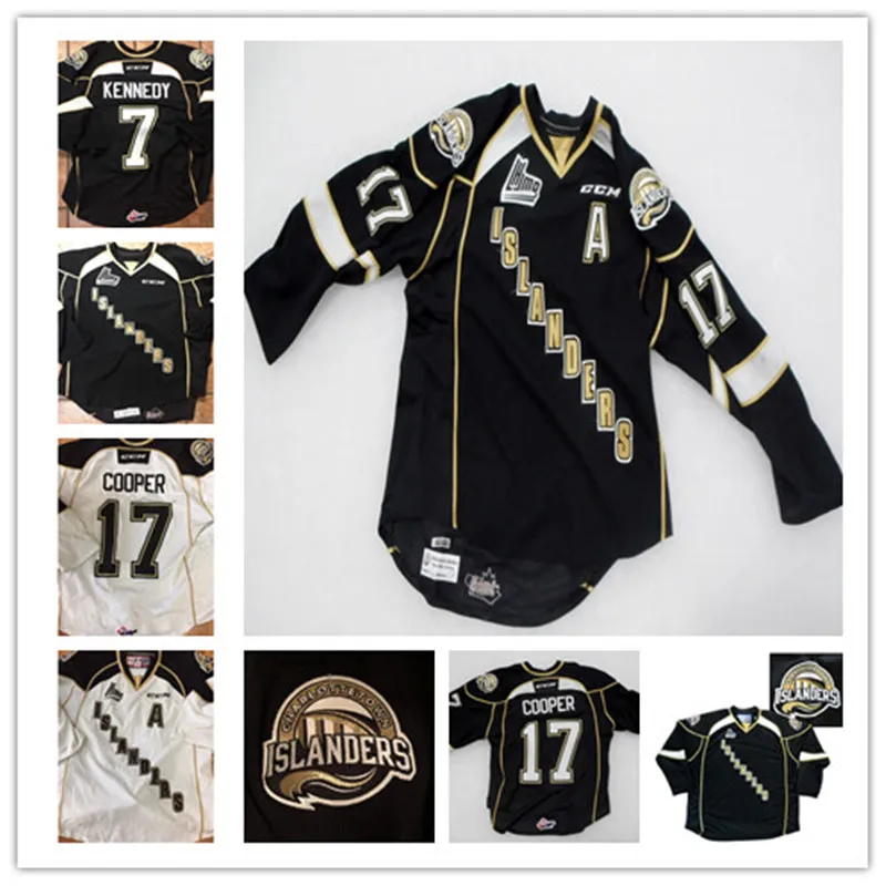 Custom Vintage QMJHL Charlottetown Islanders Hockey Jerseys 2013 Pres CCM 17 Oliver Cooper 7 Bradley Kennedy Jersey Any Name Number Home White Road