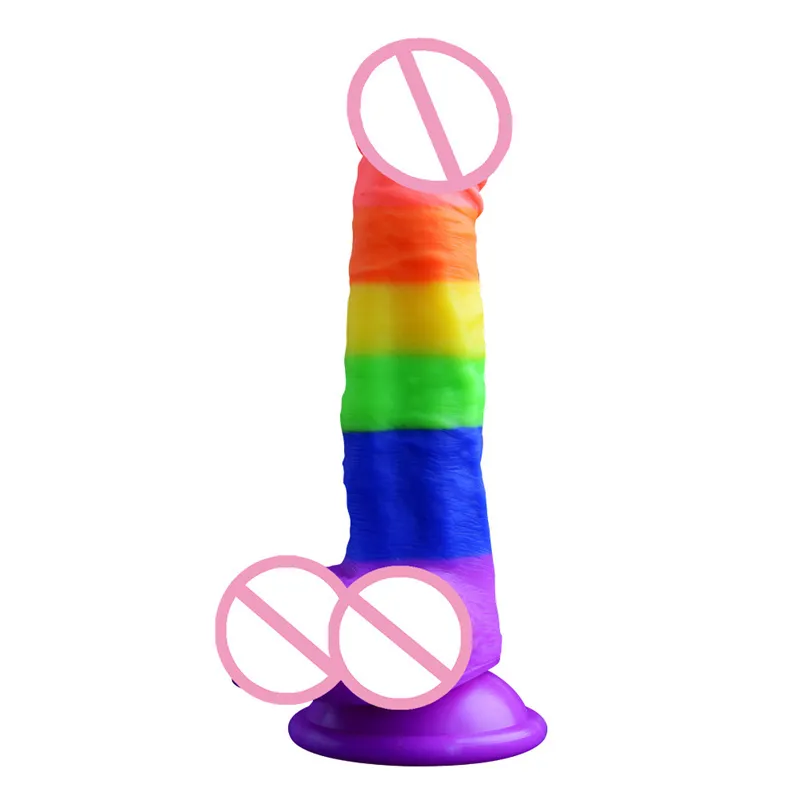 Realistische bunte Sex-Dildos aus Silikon, weiches Spielzeug für Erwachsene, großer Schwanz, Gode, wasserdichte Vagina, weibliche Masturbation, G-Punkt-Penis für Frauen und Paare