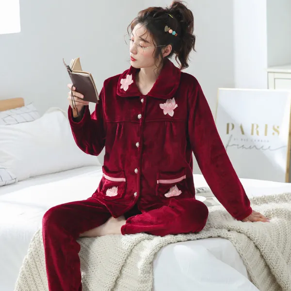 Winter Womens Flannel Pajama Set Thicken Warmth, Long Sleeve, Plus Size,  Perfect For Home, Ackermans Sleepwear For Ladies, Lounge And More 210330  From Bai02, $14.99