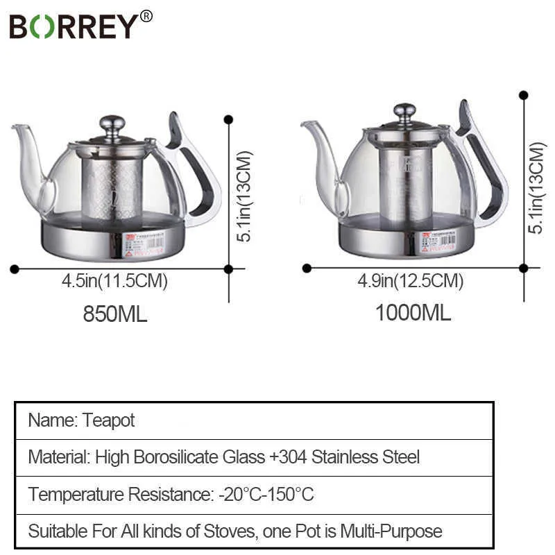 Heat Resistant Glass Teapot Electromagnetic Furnace