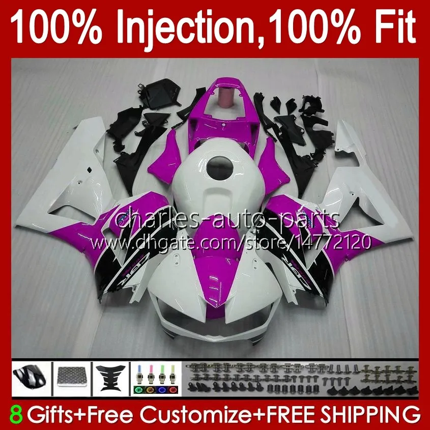 Cuerpo OEM para HONDA CBR600RR Rosa blanco CBR 600 RR F5 13 14 15 16 2017 2018 2019 2020 57No.144 CBR 600CC 600RR CBR600 CC 2013 2014 2015 2016 17 18 19 20 Carenado de inyección