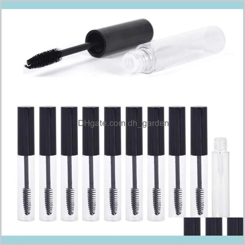 Flaskor Packing Office School Business Industrial 10 ml Clear Plastic Mascara Tube Tom påfyllningsbar ögonfrans flytande flaska med BLA