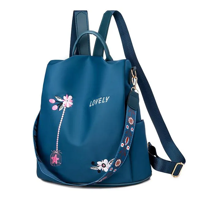 Mode broderad bokstav ryggsäck designer kvinnliga väskor blommor bakpaket kvinnans ryggsäckar för damer handväskor 3 färg