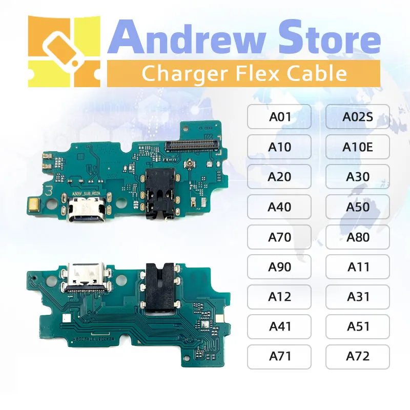 Câbles flexibles de port de chargement USB, pour Samsung Galaxy A01 A02S A03S A10E A10 A20 A30 A40 A50 A60 A70 A80 A90 A11 A12 A21 A31 A41 A51 A71, connecteur de station d'accueil, carte de port de chargeur