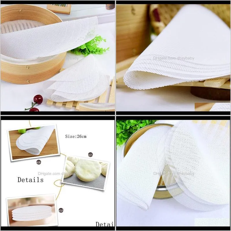 fashion 1pc silicone high temperature thickened steamer cloth steamed buns round non-stick pad kitchen cooking tools1