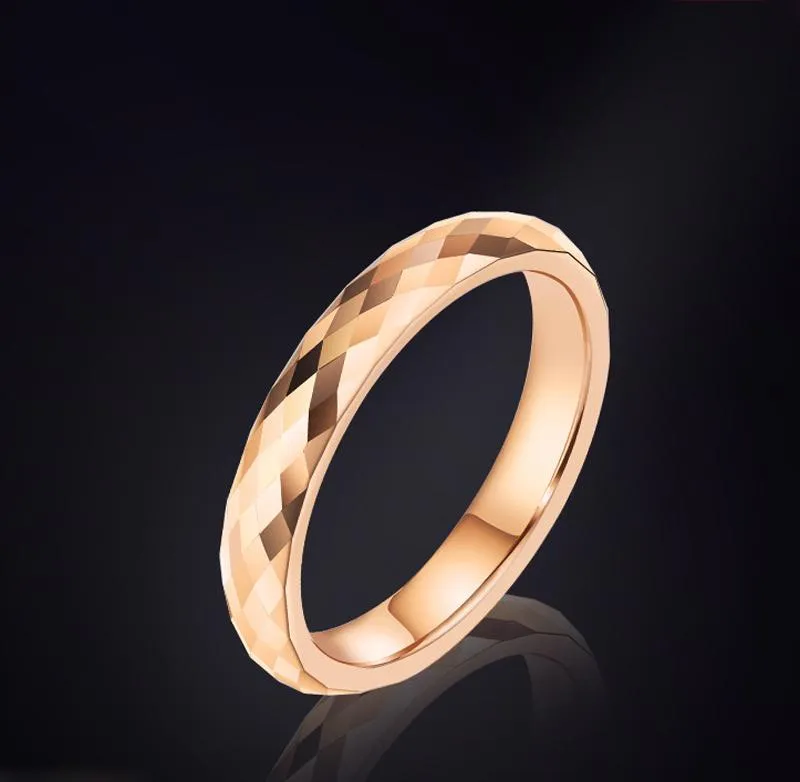 Trouwringen Aankomst verbluffend 3mm Breedte Dames Engagement Multi-Faceted Design Silver / Gold / Rose Gold, Free, Aangepast