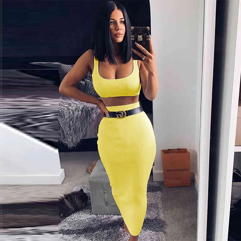 Neon yellow skirt outfit shop