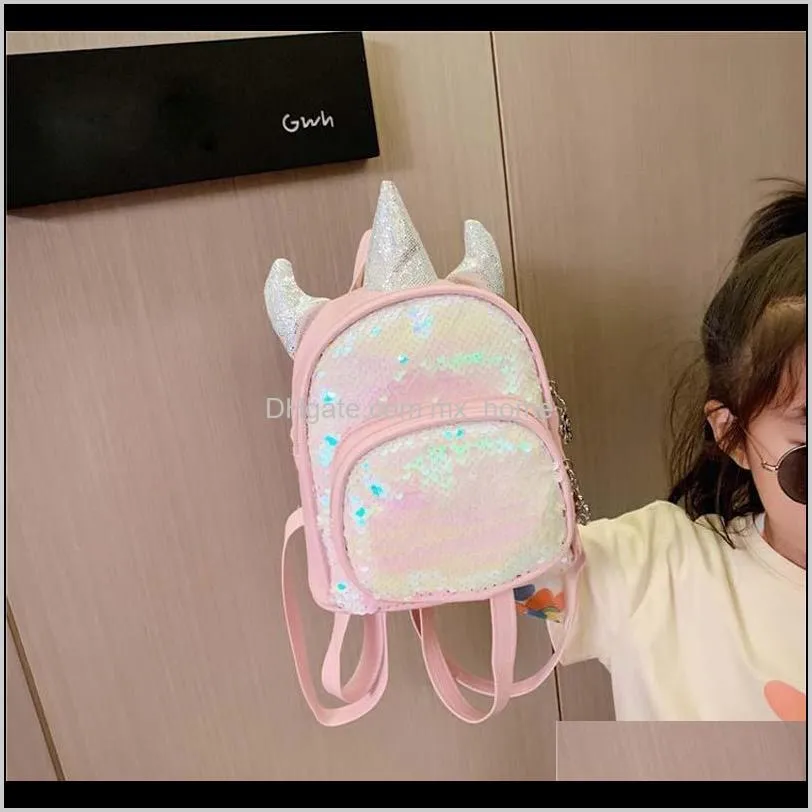 kids backpack children and girls unicorns color-changing sequins school bag personality backpacks children`s love gifts
